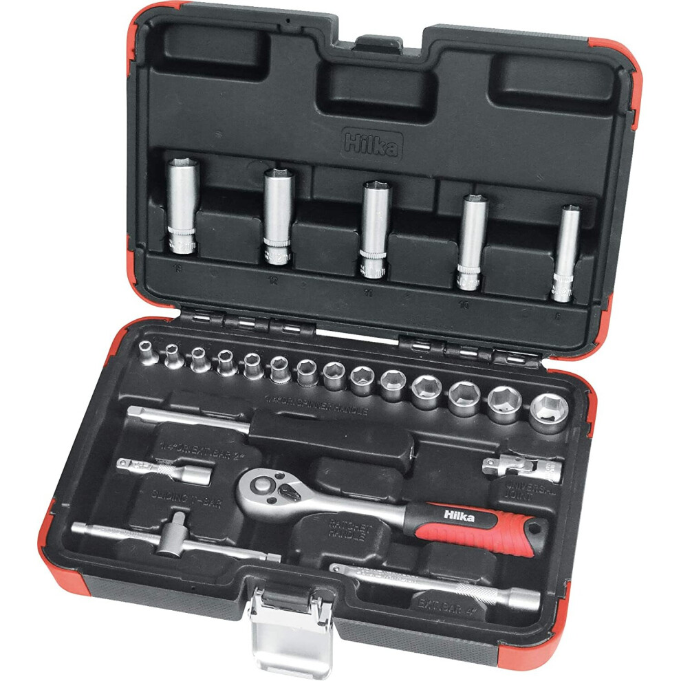 Hilka 03142502 25pce 1/4-inch Drive Socket Set