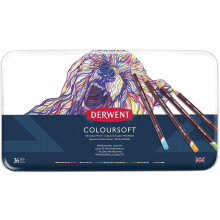 Coffret di Matite - Derwent - Coloursoft - 36 Colori - Misto - Ideale per Disegni
