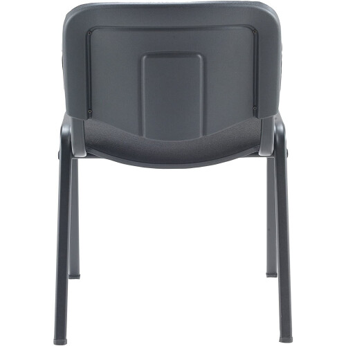 Office Hippo Heavy Duty Stackable Reception Chair, Black Frame, Fabric, Charcoal 1