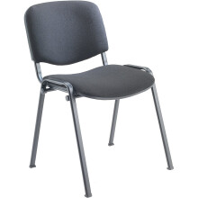 Office Hippo Heavy Duty Stackable Reception Chair, Black Frame, Fabric, Charcoal