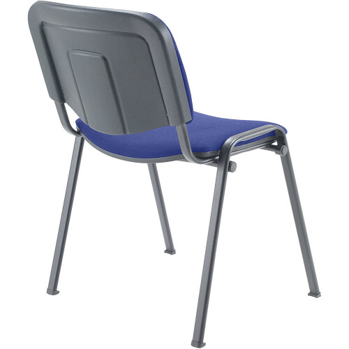 Office Hippo Heavy Duty Stackable Reception Chair, Black Frame, Fabric, Royal Blue 2