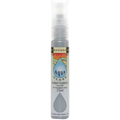 Artiste 25 ml Aquaglass Relief Outliner, Silver
