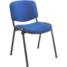 Office Hippo Heavy Duty Stackable Reception Chair, Black Frame, Fabric, Royal Blue