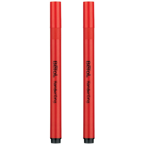 Berol Handwriting Pens, Round Shape, Washable Black Ink, Bright Barrels, 2 Count 1