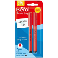 Berol Handwriting Pens, Round Shape, Washable Black Ink, Bright Barrels, 2 Count