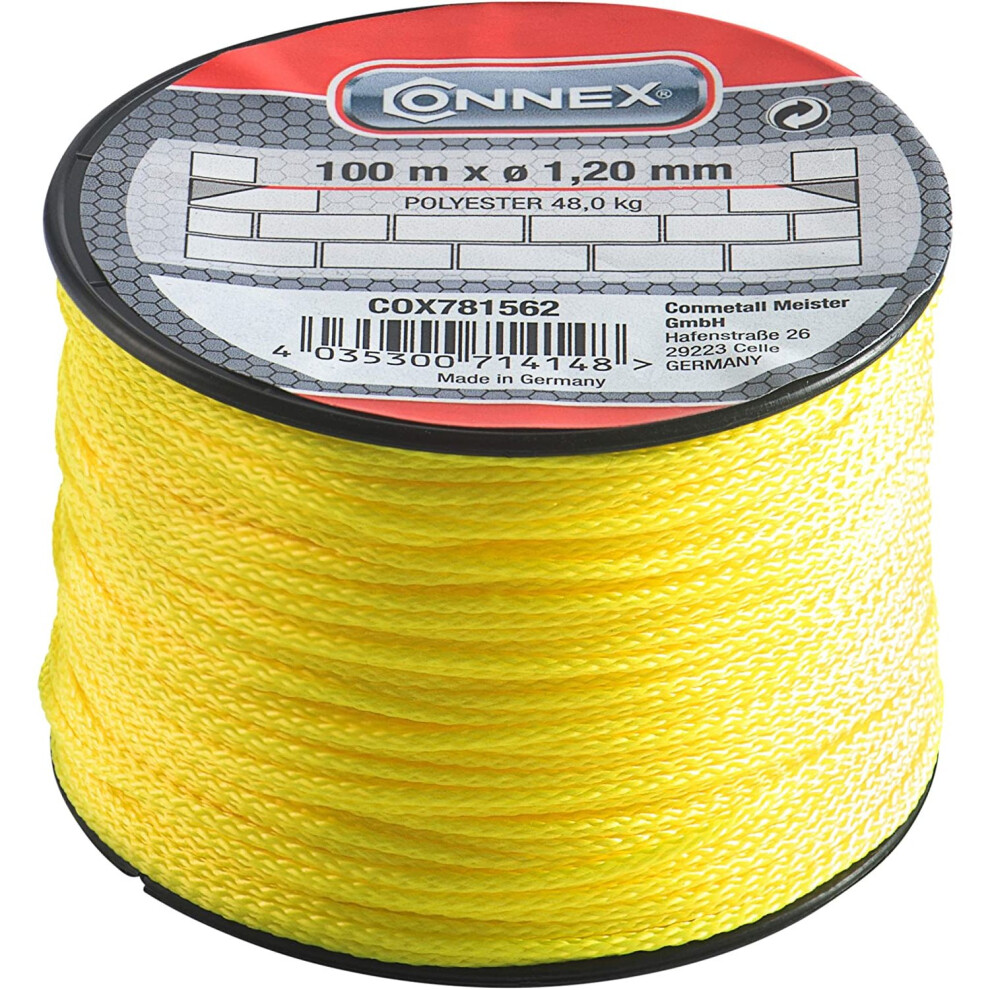 Connex Cox781562 Mason's Lacing Cord, Yellow, 1.2 Mm X 100 M 4035300714148