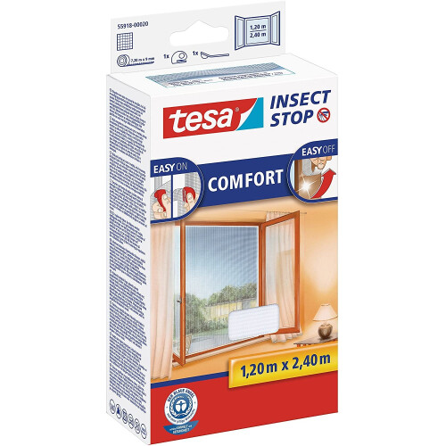 Mosquiteiro - TESA - Comfort - 1,20 m x 2,4 m - Branco - Fixação autoadesiva 1