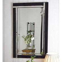 Black And Silver Bevelled Venetian Wall Mirror 3Ft X 2Ft (91cm X 61cm)
