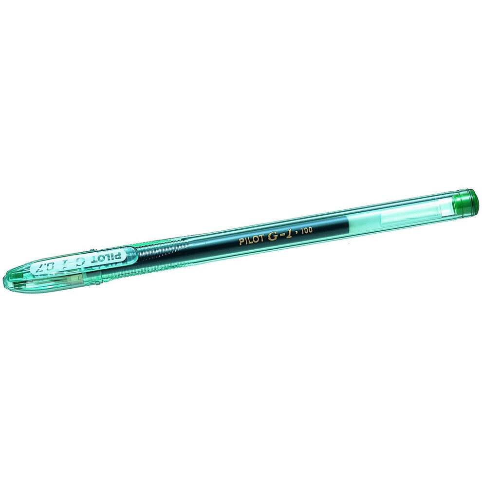 Pilot G107 Gel Ink Rollerball Pen with 0.7 mm Tip - Green (Pack of 12)