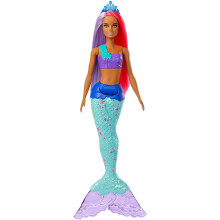 Barbie Dreamtopia Bambola Sirena, 30 cm, Capelli Rosa e Viola, con Tiara, Regalo per 3-7 Anni