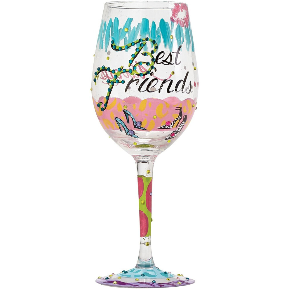 Lolita Best Friends Always Wine Glass, Multicolour, 8.5 x 8.5 x 22.5 cm 