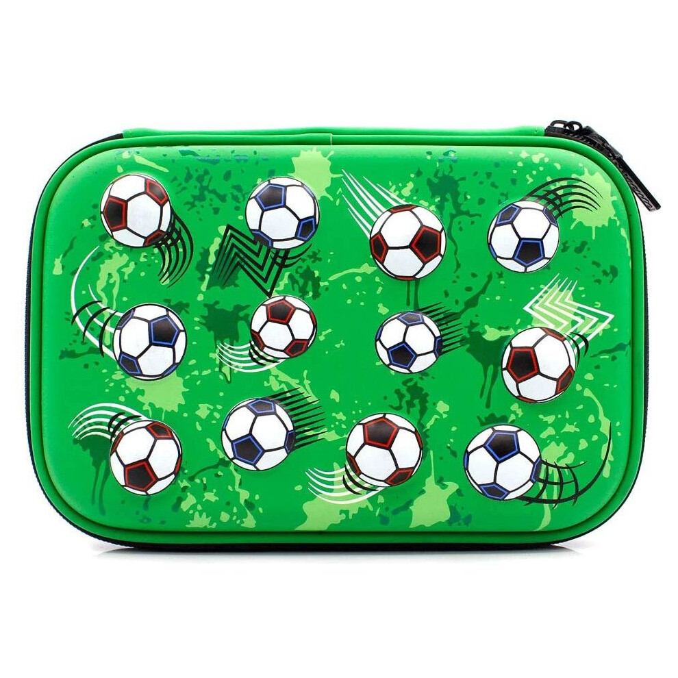 Cool Football School Boys Hardtop Pencil Case Big Pencil Box with Compartment for Kids