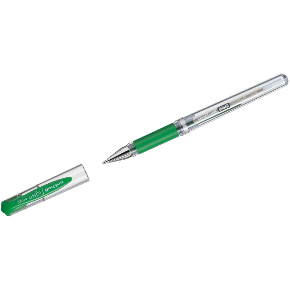 Uni-Ball 1 mm Signo Broad Rollerball Pen - Green