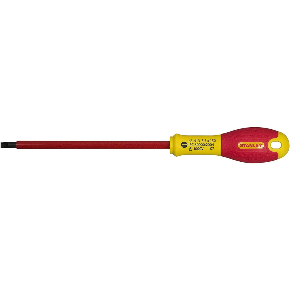 Stanley Fat Max Screwdriver Insulated Slotted 5.5X150Mm-Red And Yellow