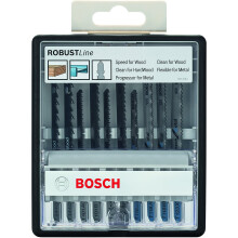 Bosch Robust Line Wood and Metal Jigsaw Blade Set, 10 Pieces