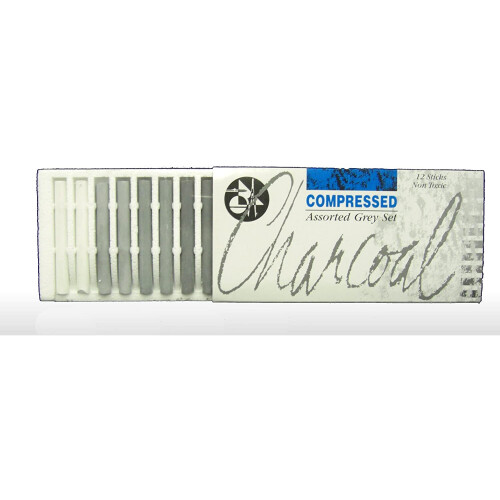 Jakar 7623 Assorted Greys Komprimierter Kohlestift (12er-Pack) 1