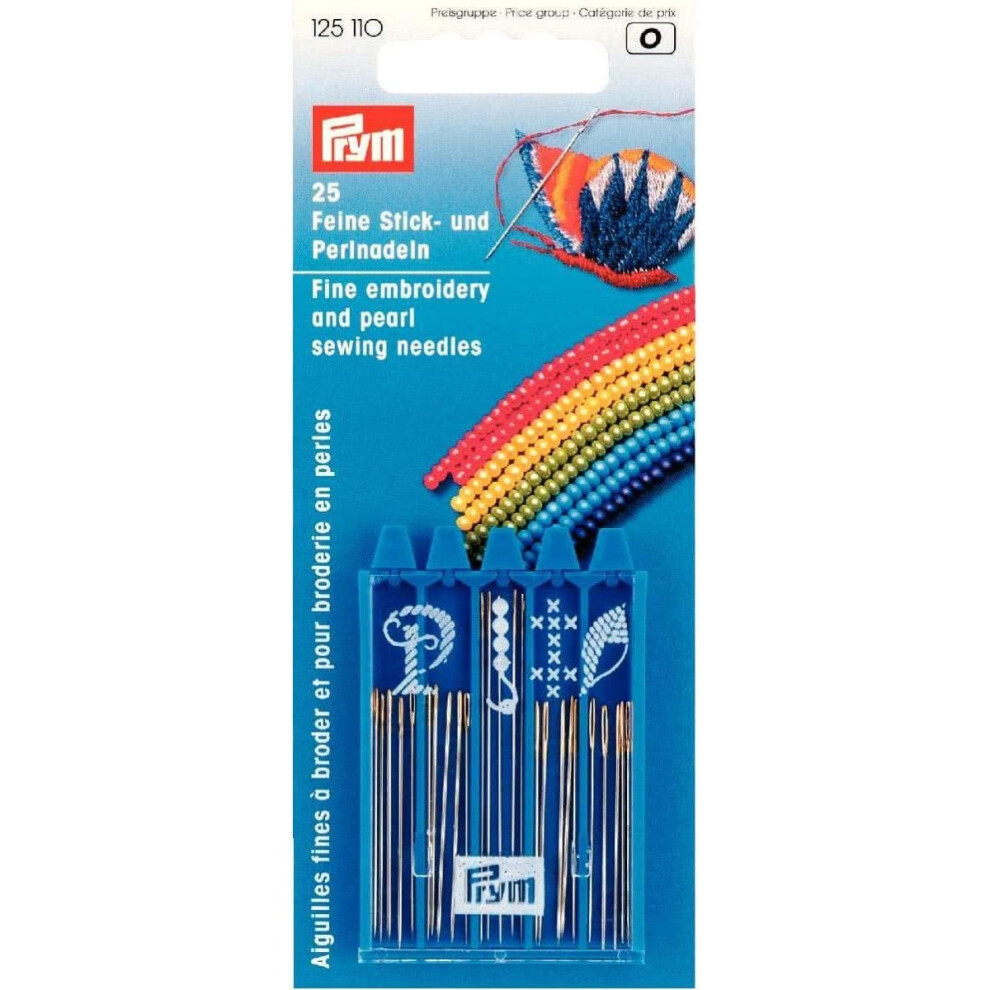 Prym Embroidery And Pearl Sewing/Beading Needles Ht Assorted