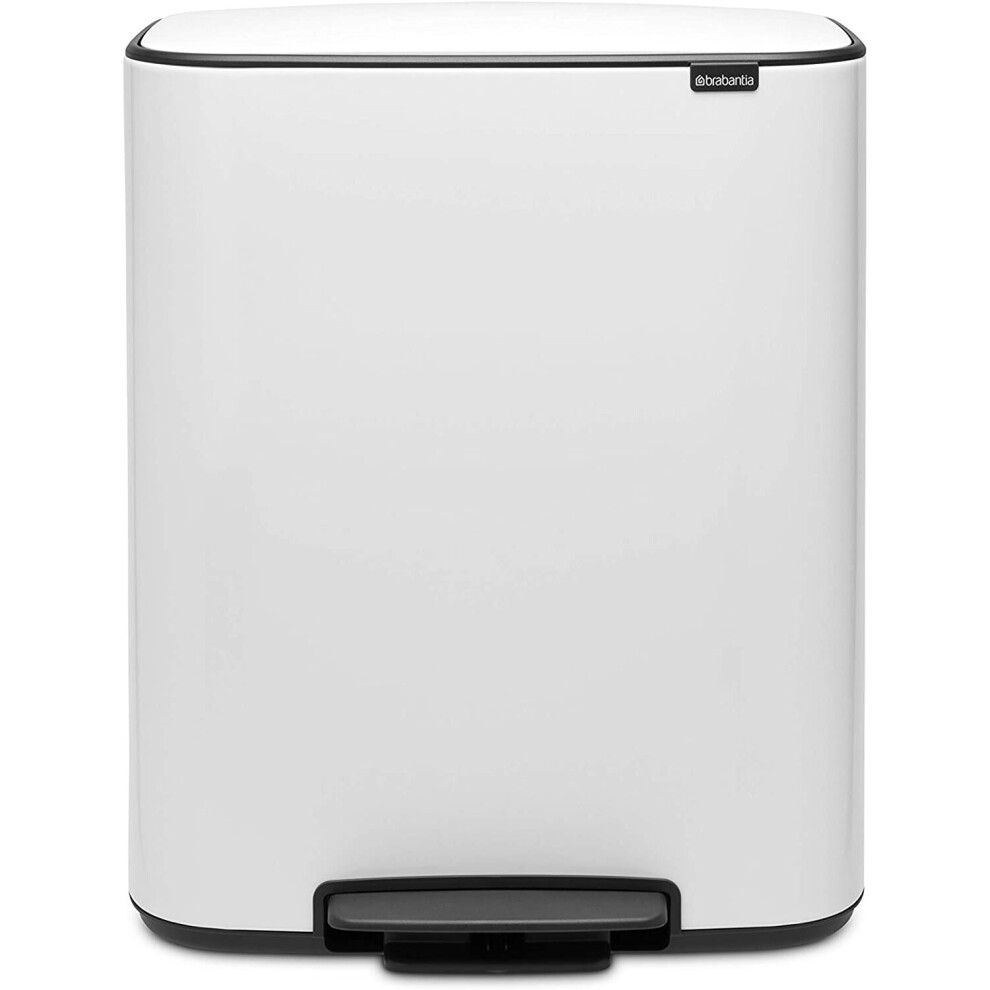 Brabantia Pedal Bin, Steel, White, Large (60L)