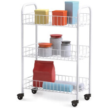 Metaltex Service Trolley Siena with 3 Stages, Metal, White, 23 x 41 x 63 cm