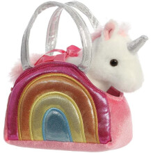 AURORA, Fancy Pals, 61171, Rainbow Unicorn Soft Toy In A Handbag, Gift Idea, Multi-Colour - Plush Soft Toy