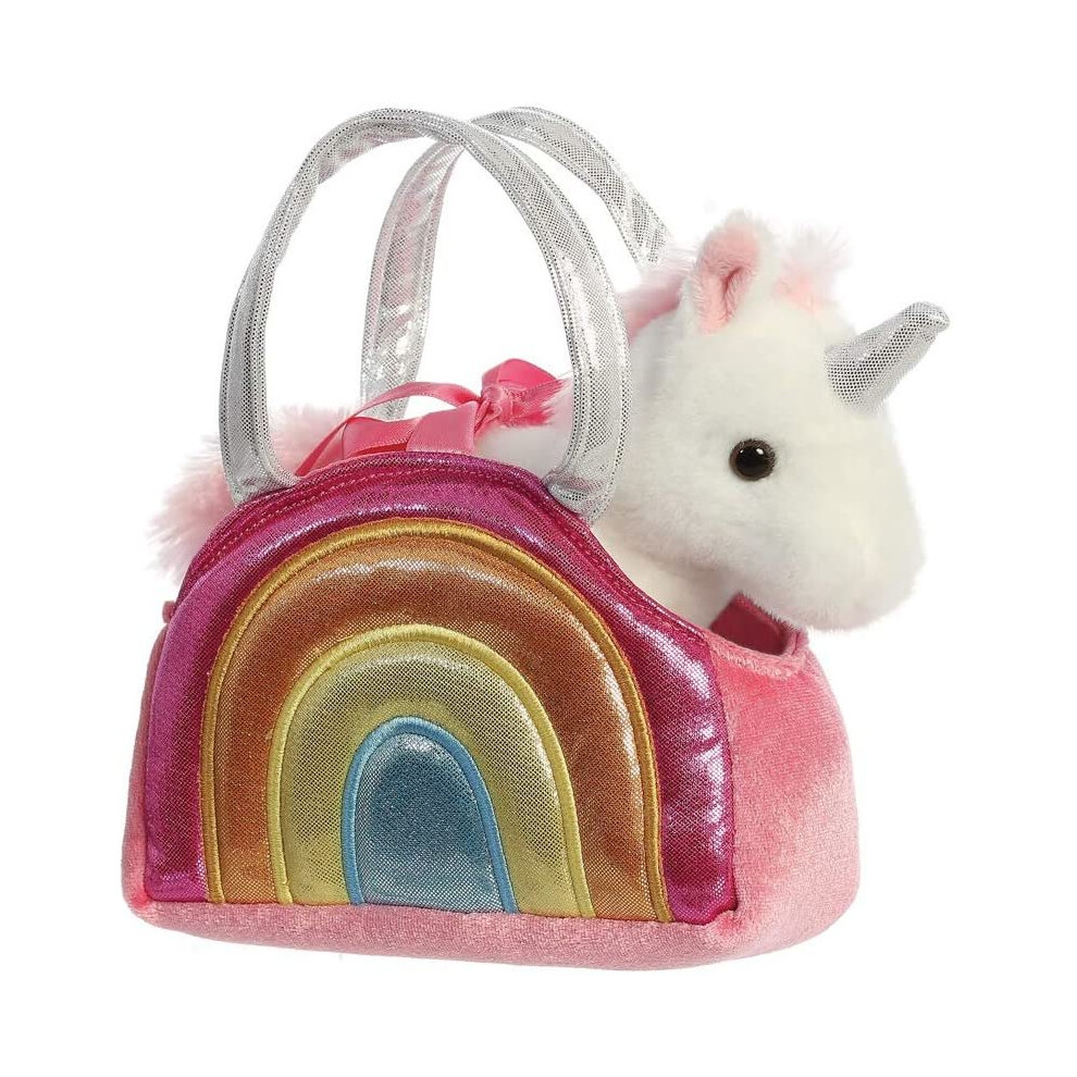 Aurora World Aurora, Fancy Pals, 61171, Rainbow Unicorn Soft Toy In A Handbag, Gift Idea, Multi-Colour