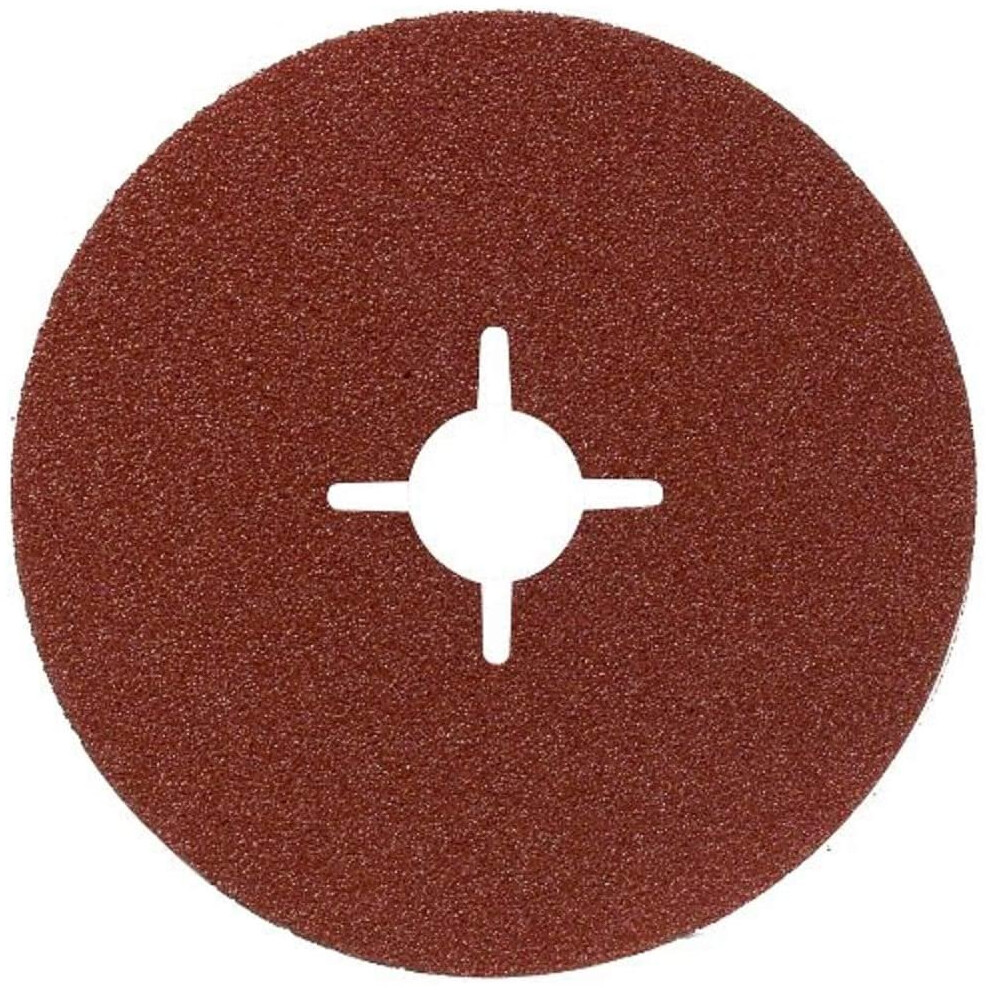 Bosch 2609256253 Fibre Sanding Disc for Angle Grinder Clamped for Wood and Metal 125 mm Disc, 22 mm Bore, 100 Grit