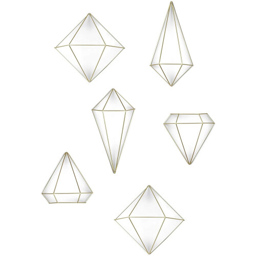 Umbra Umbra Prisma Wall Decor, Brass, Set of 6