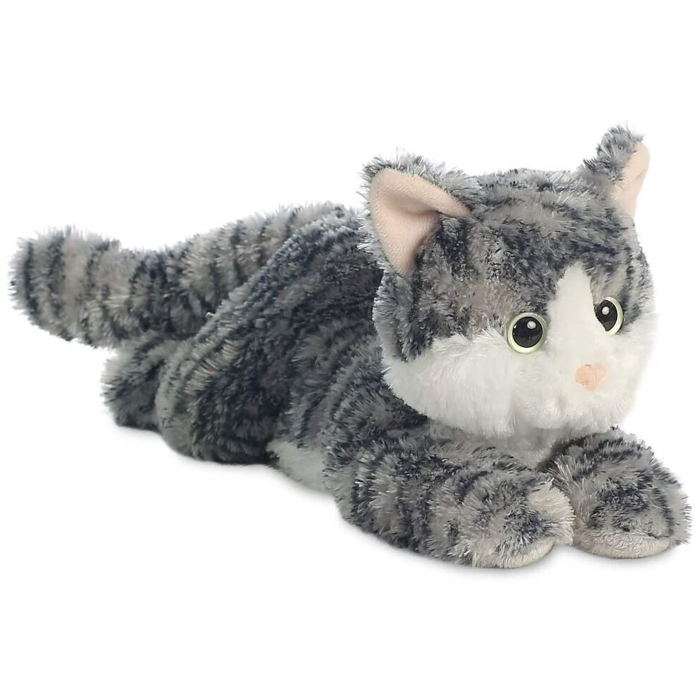 AURORA, Flopsies, Lily, Soft, 31538, 12 Inches, Cuddly Cat Toy, Grey