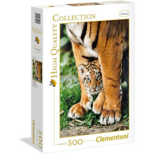 Clementoni 35046 Högkvalitetskollektion - Bengal Tigerunge mellan sin mammas ben - 500 bitar