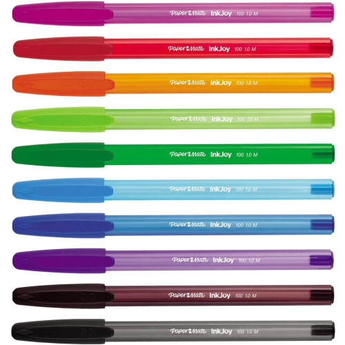 Paper Mate Paper Mate InkJoy 100ST Ballpoint Pens | Medium Point (1.0mm) | Assorted Fun Colours | 27 Count 1