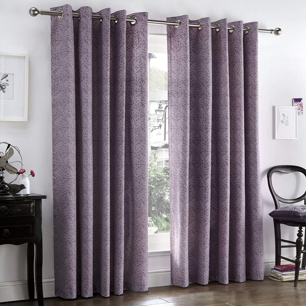 Dreams & Drapes - Hanworth Lined Eyelet Curtains - 66' Width X 72' Drop (168 X 183cm), Heather