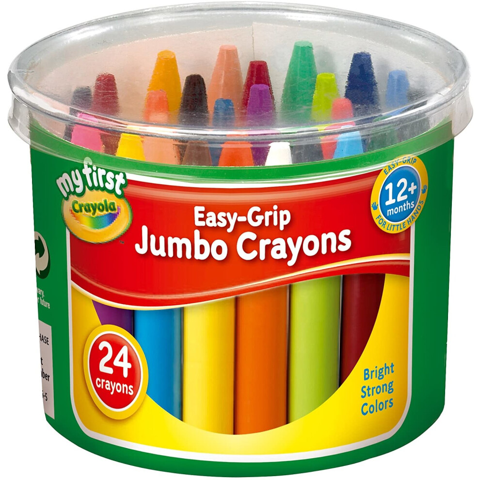 Crayola My First Easy Grip Jumbo Crayons designed for Toddlers, Pack of 24