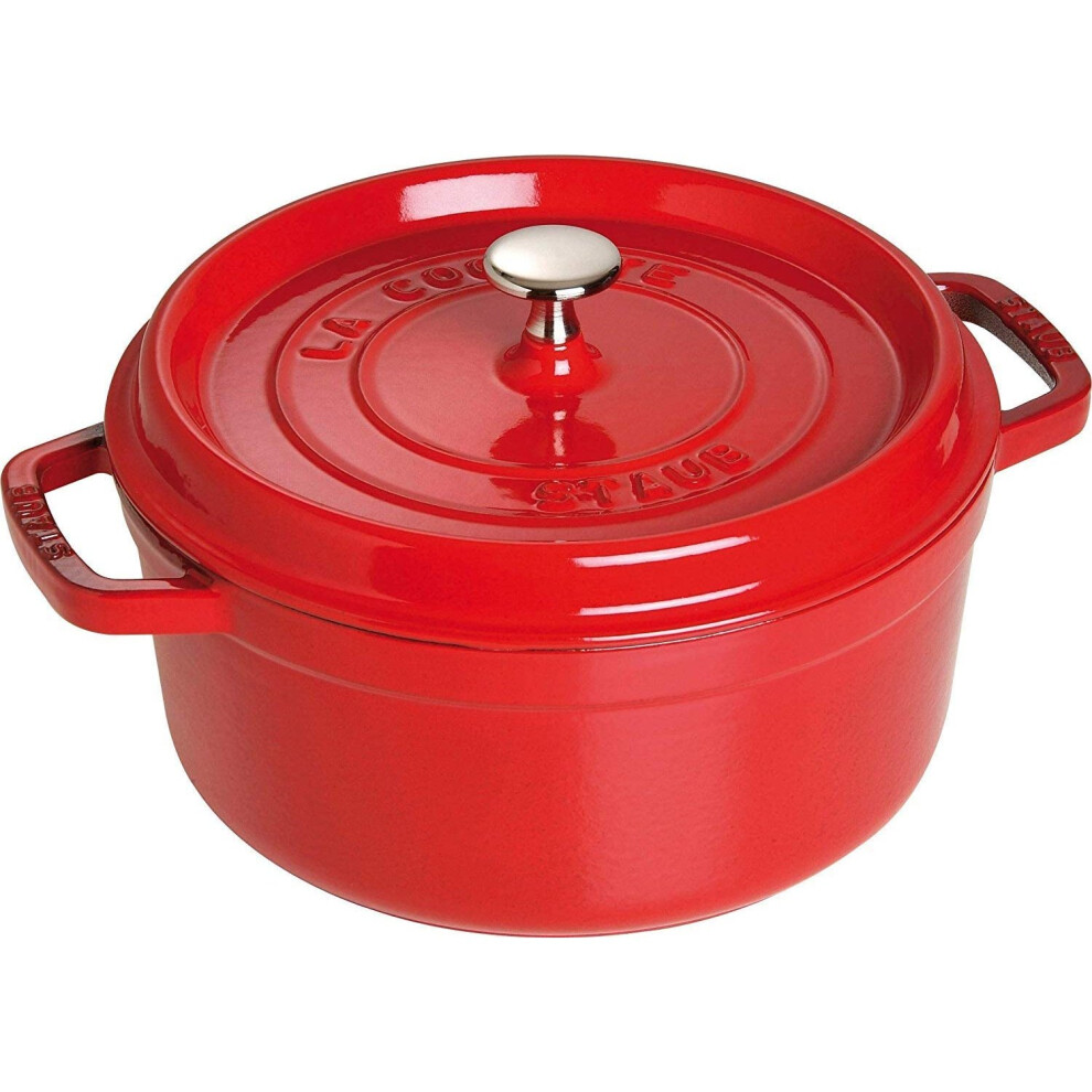 STAUB Cast Iron Round Cocotte, 24cm, Cherry