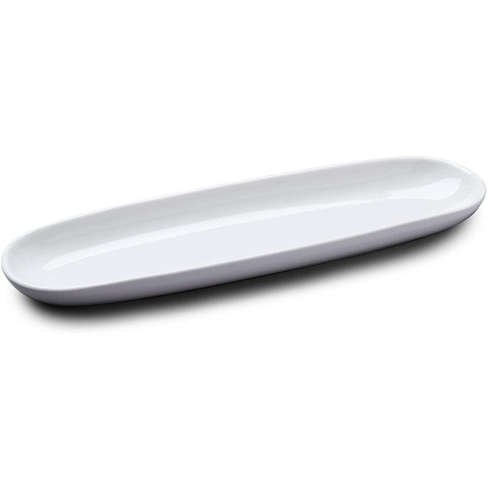 Wm Bartleet & Sons 1750 T175 Traditional Porcelain Baguette, Bread And Party Serving Plate 36Cm  White
