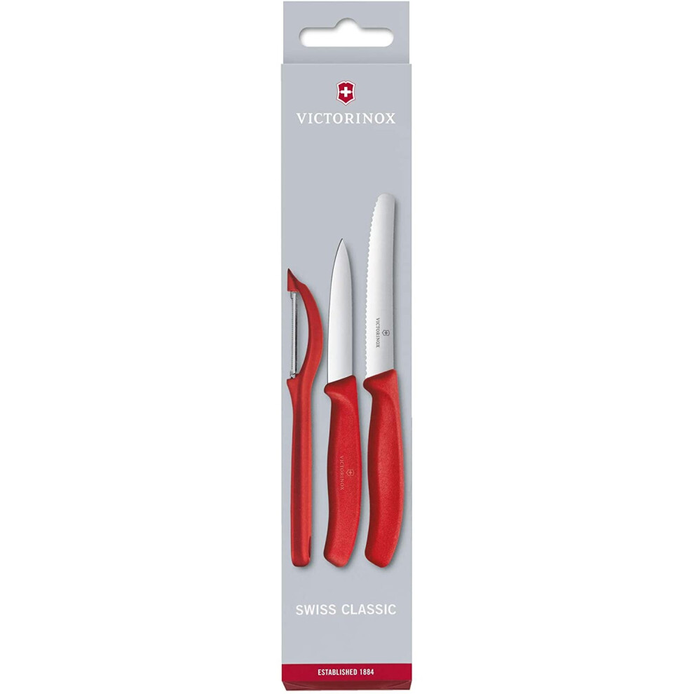 Victorinox 6.7111 V6.7111.31 Paring Knife Set with Peeler, Red