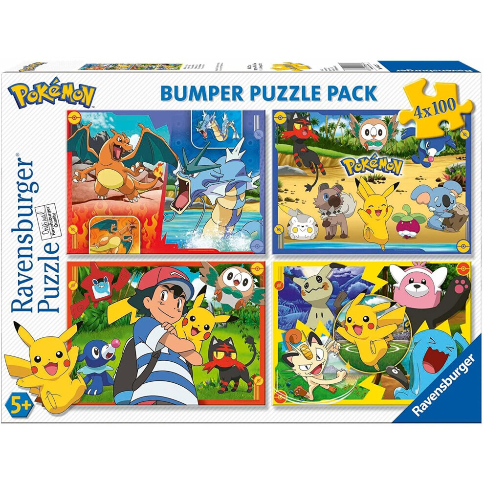 RavensburgerÂ ÂÂ Puzzle 4Â x 100Â pieces Bumper Pack, PokÃ©mon (6929)