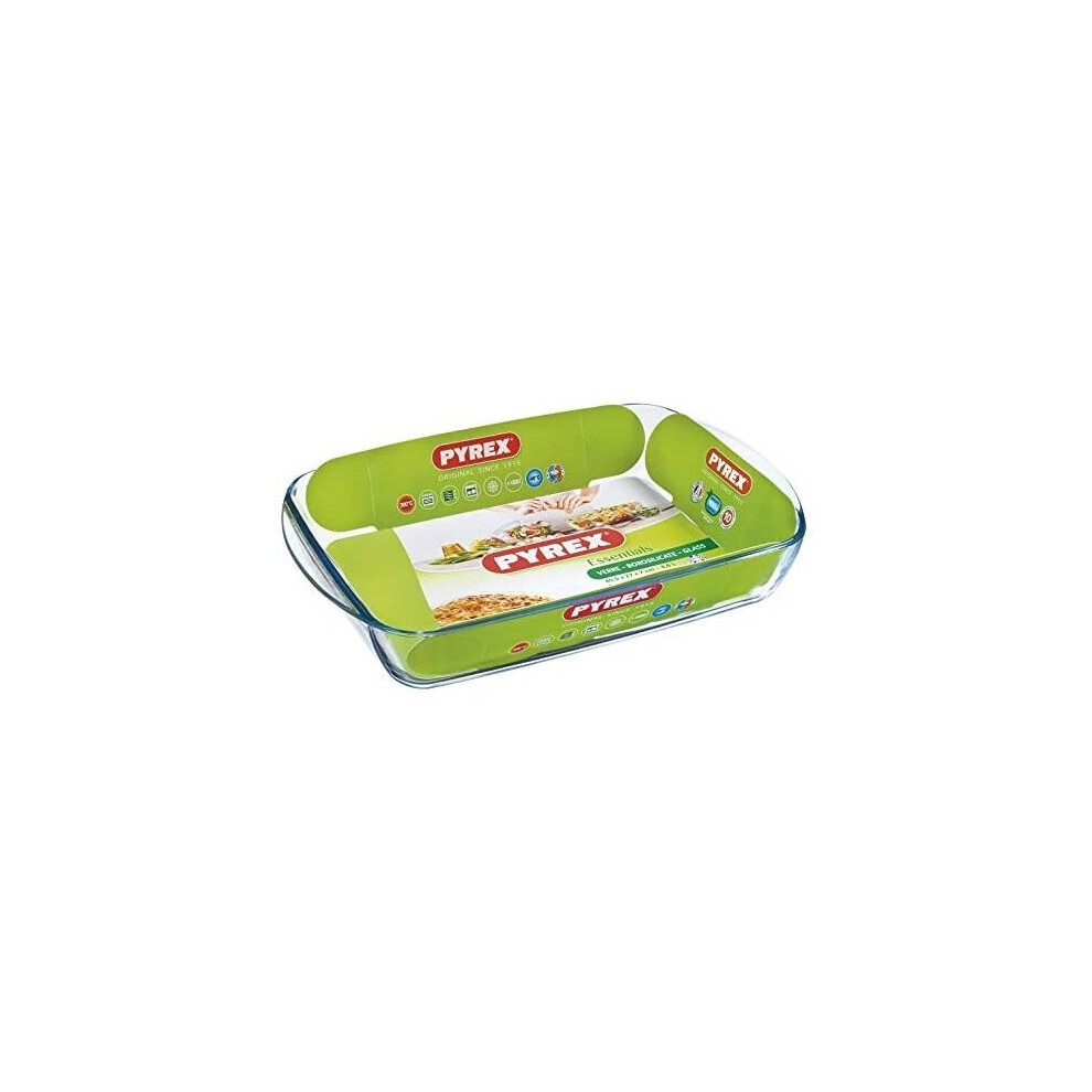 Pyrex Essentials Glass rectangular Roaster high resistance 40x27x7 cm