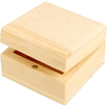 Creativ 1-Piece Wooden Small Square Jewellery Box with Magnetic Clasp