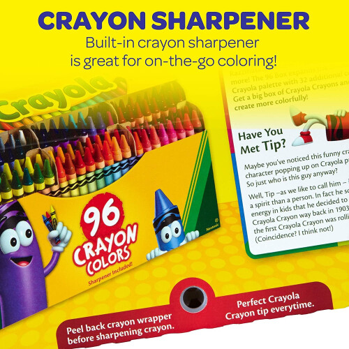 Crayola Crayola; Crayons; Art Tools; 96 ct.; Durable, Long-Lasting Colors, Built-in Sharpener 2