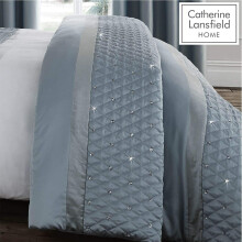 Catherine Lansfield Sequin Cluster Bedspread Duck egg 240x260cm