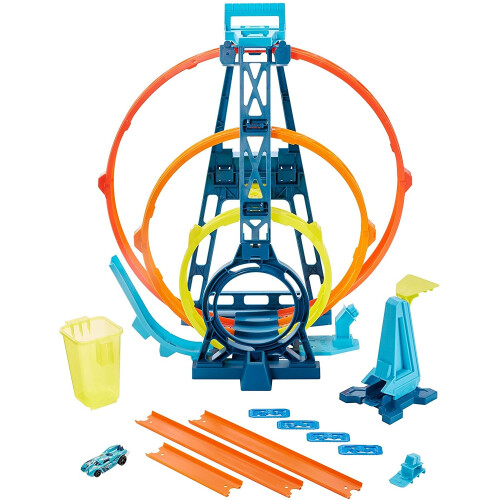 Hot Wheels Hot Wheels GLC96 Track Builder Unlimited Triple Loop Kit, Multi-Coloured