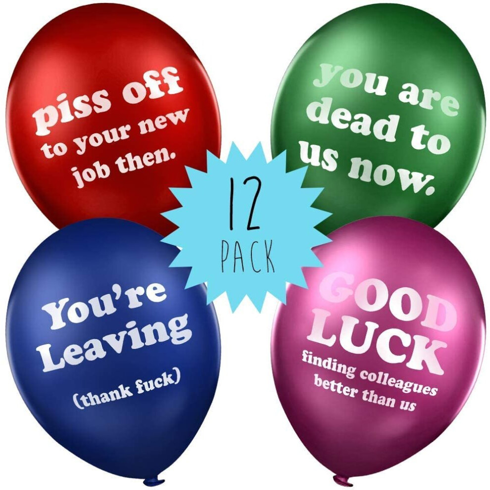 Rude balloons office leaving gifts for colleagues ideas good luck office traitor - mixed colour pack of 12