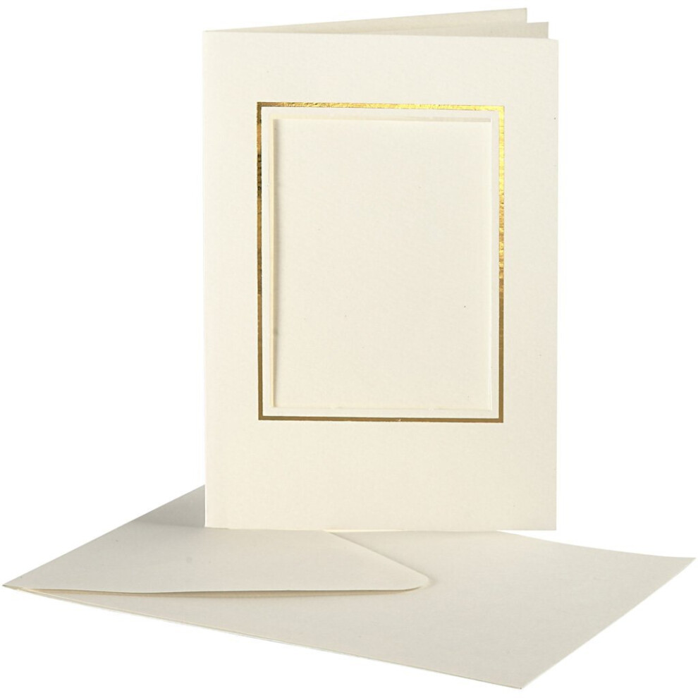 Create Crafts White Creativ Company 23726 10-Piece Passepartout Card, Off