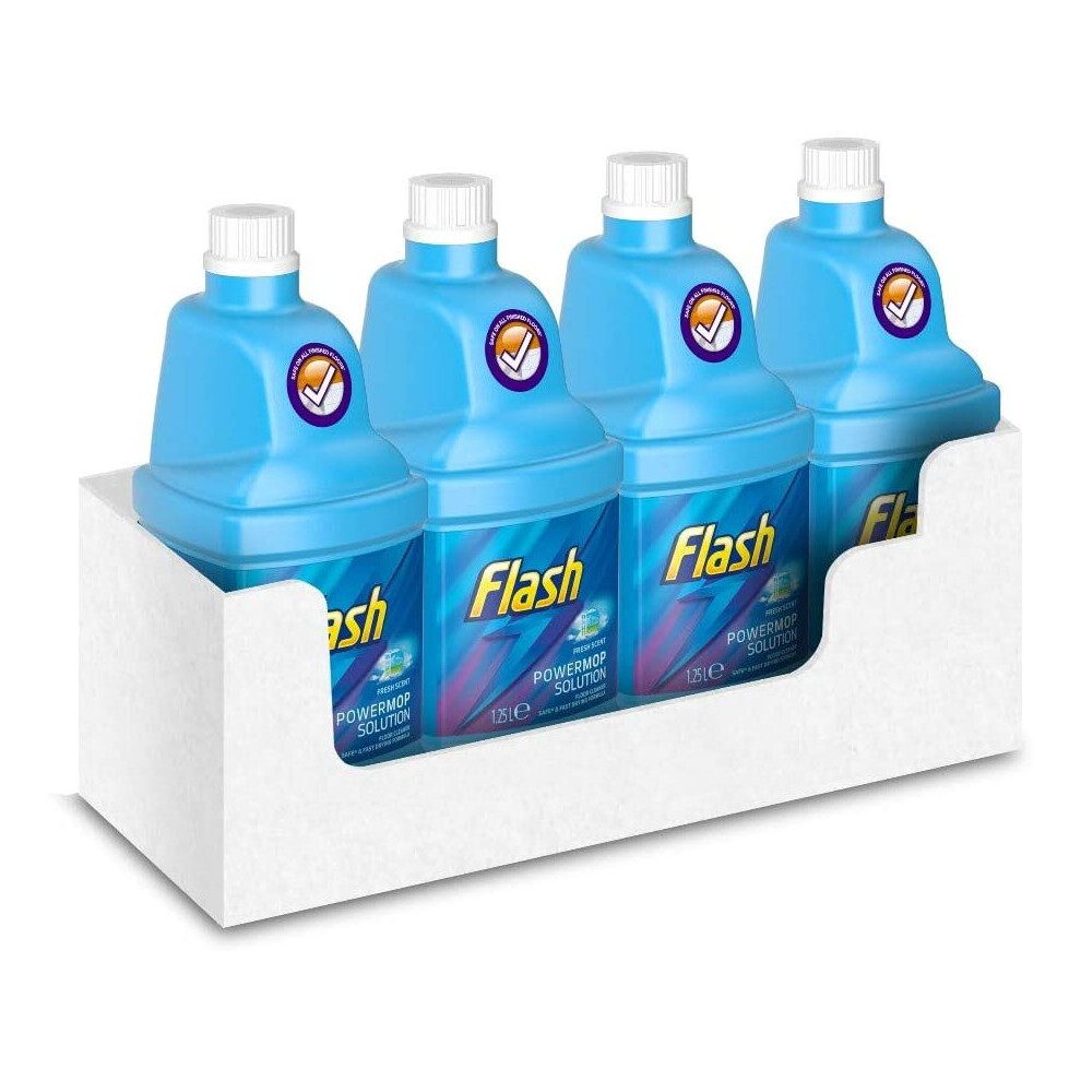 Flash Powermop Cleaning Solution Refill 1.25 Litre Multi-Surface, Pack Of 4