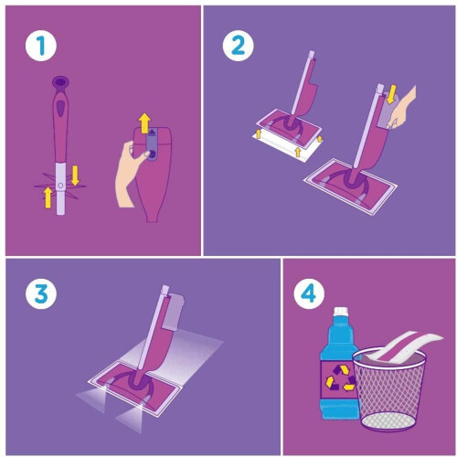 Flash Flash Powermop cleaning solution Refill 1.25 Litre Multi-Surface, Pack of 4 2