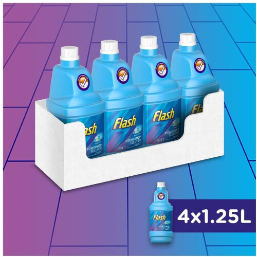 Flash Flash Powermop cleaning solution Refill 1.25 Litre Multi-Surface, Pack of 4 1
