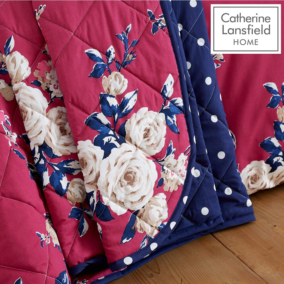 Catherine Lansfield Canterbury Easy Care Bedspread Plum 220X230cm