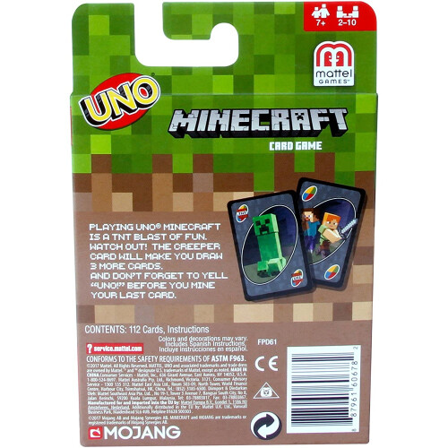 UNO Mattel Uno Minecraft -korttipeli 2
