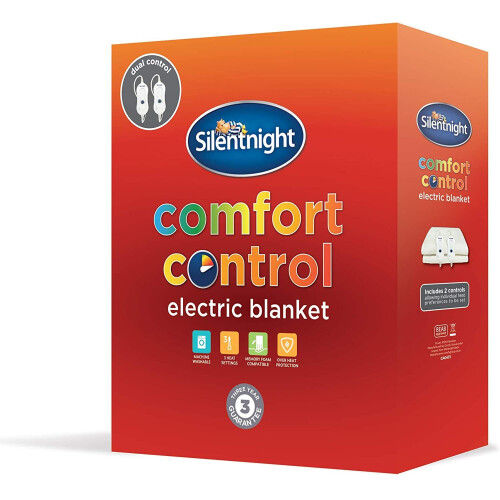 Silentnight Silentnight Dual Control Electric Blanket, Polyester, White, King