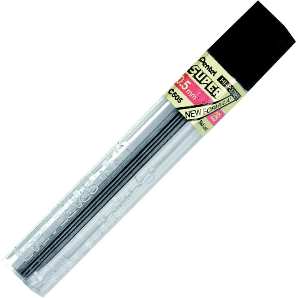 Pentel Refill Lead Extra-strong Hi-polymer in Tube of 12 x 2B 0.5mm Ref C505-2B [12 Tubes]